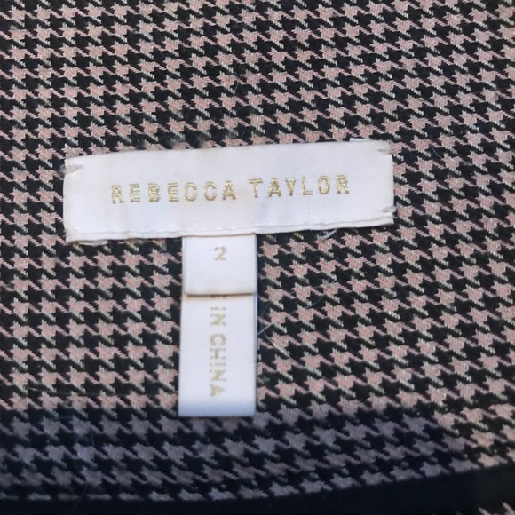 Rebecca Taylor Houndstooth crop style office pant four button high rise pants - Picture 4 of 6